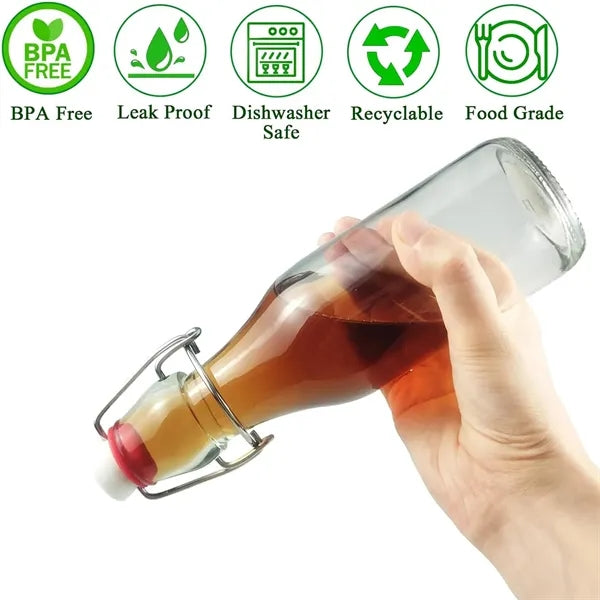 8.5oz Food-Grade Flip Top Glass Bottle
