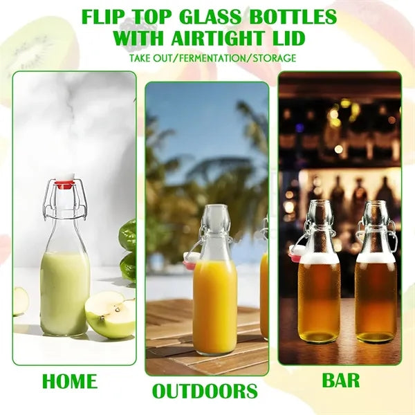 8.5oz Food-Grade Flip Top Glass Bottle