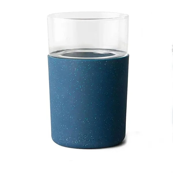 12oz Frozen Glass Beverage Tumbler w/ Silicone Sleeve