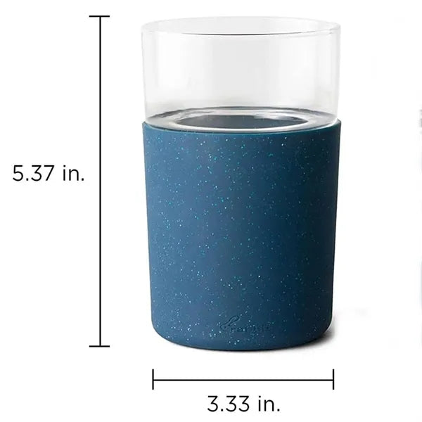 12oz Frozen Glass Beverage Tumbler w/ Silicone Sleeve