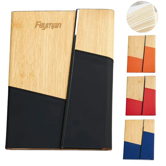 A5 Bamboo-Pattern PU Leather Notebook