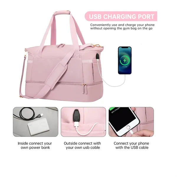 Gym Weekender Travel Duffel Bag for Women Overnight