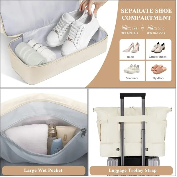 Gym Weekender Travel Duffel Bag for Women Overnight