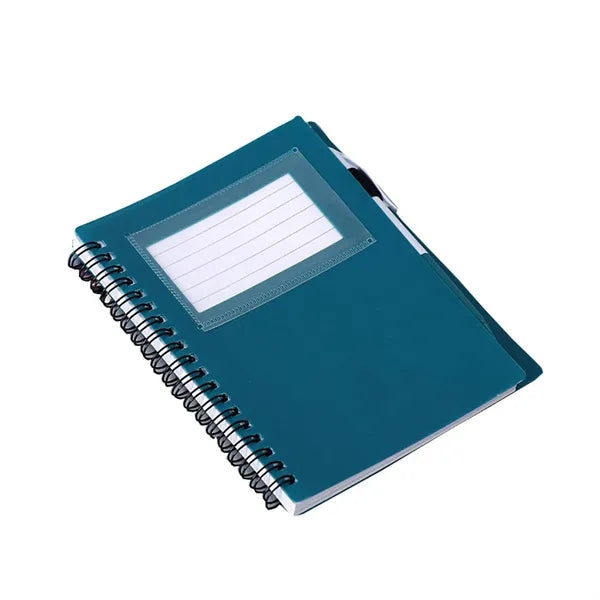 Plastic Cover Spiral Office Notebook w/ Pen