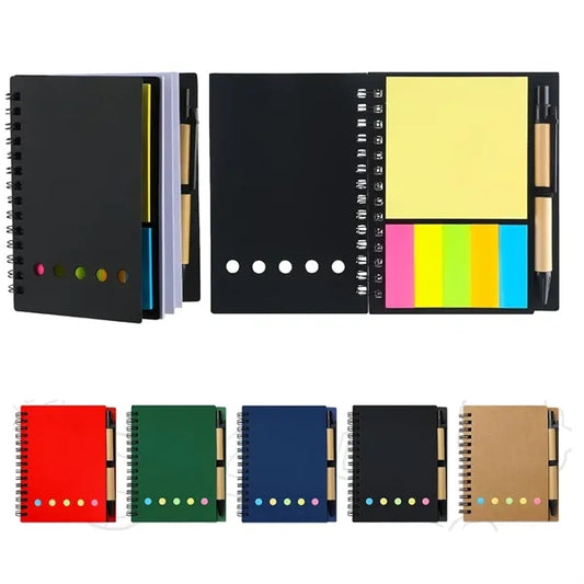 Pocket Spiral Notebook and Pen Set Sticky Notes Journals
