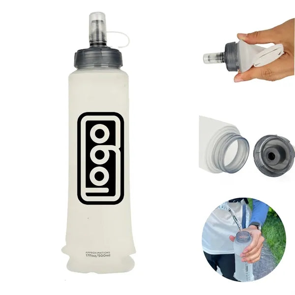 17 oz Collapsible Sports Flexible Water Bottle