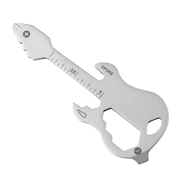 12 in 1 Stainless Steel Guitar Shape Multi Tool Keychain