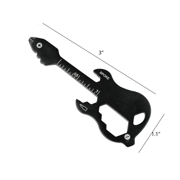 12 in 1 Stainless Steel Guitar Shape Multi Tool Keychain