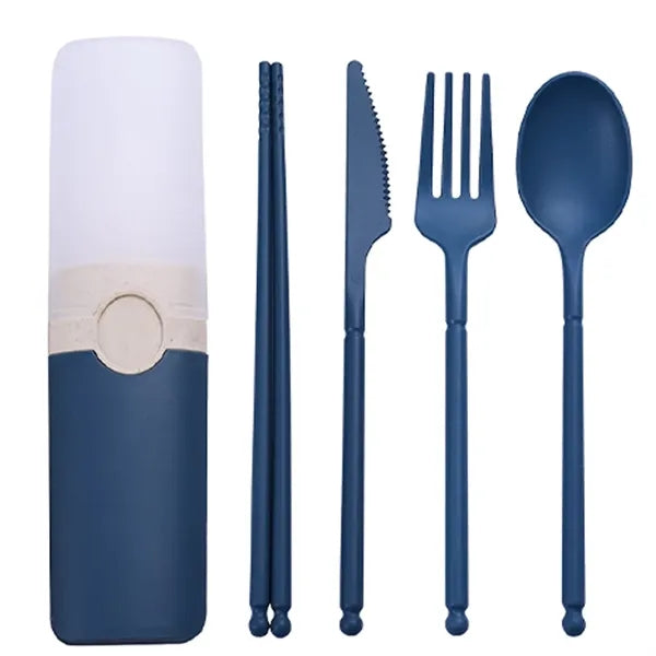 4 Pcs Food Grade Wheat Straw Tableware Set w/ Box