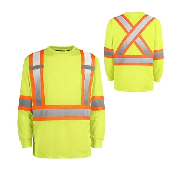 Hi-Vis Reflective Long Sleeve Safety Work Shirt
