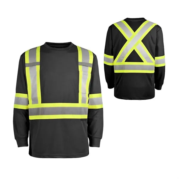 Hi-Vis Reflective Long Sleeve Safety Work Shirt