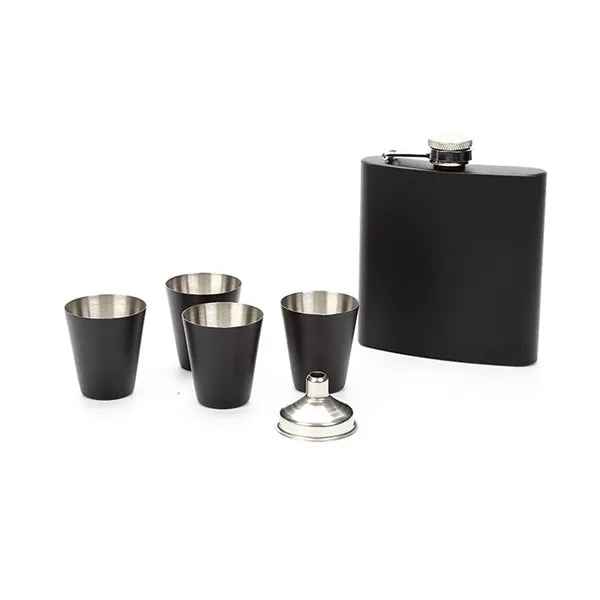 6Pcs 7oz Stainless Steel Flask Set w/ Box
