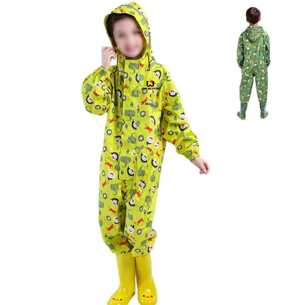 Kids Waterproof Polyester One-piece Rain Suit