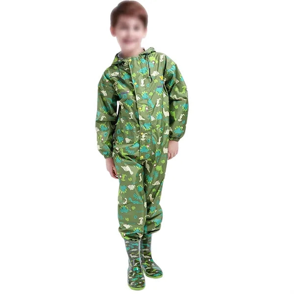 Kids Waterproof Polyester One-piece Rain Suit