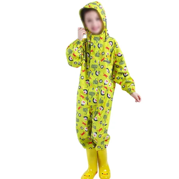 Kids Waterproof Polyester One-piece Rain Suit