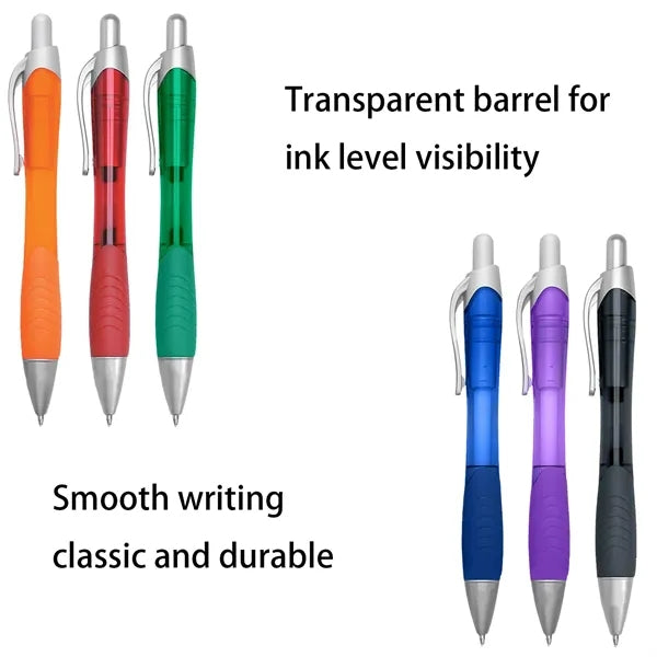 Translucent Plastic Push-Button Ballpoint-Pen