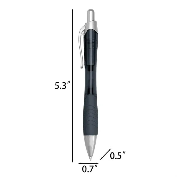 Translucent Plastic Push-Button Ballpoint-Pen