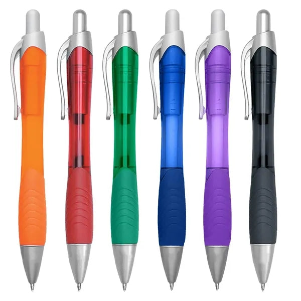 Translucent Plastic Push-Button Ballpoint-Pen