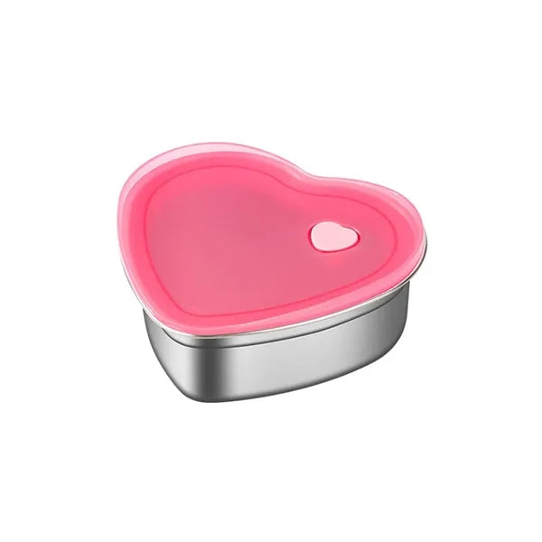 30oz Stainless Steel Heart Cake Containe w/ Lid