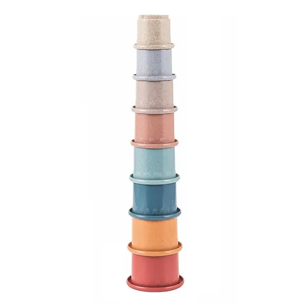 Kids Wheat Straw Stacking Cups Toy Set