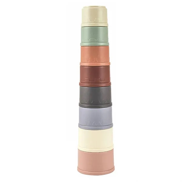 Kids Wheat Straw Stacking Cups Toy Set
