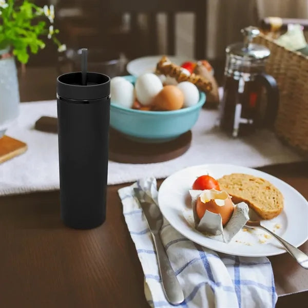 16OZ Skinny Tumbler With Lids And Straws