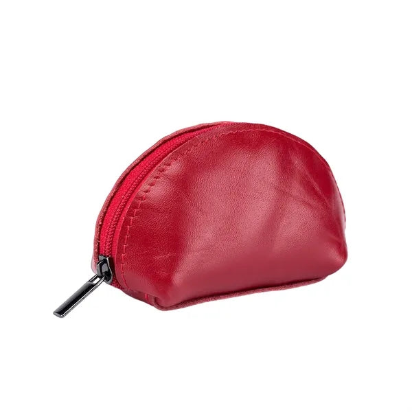 Oil Wax Leather Durable Lightweight Mini Zipper Coin Purse