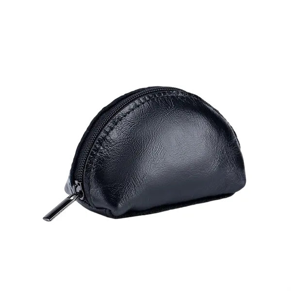 Oil Wax Leather Durable Lightweight Mini Zipper Coin Purse