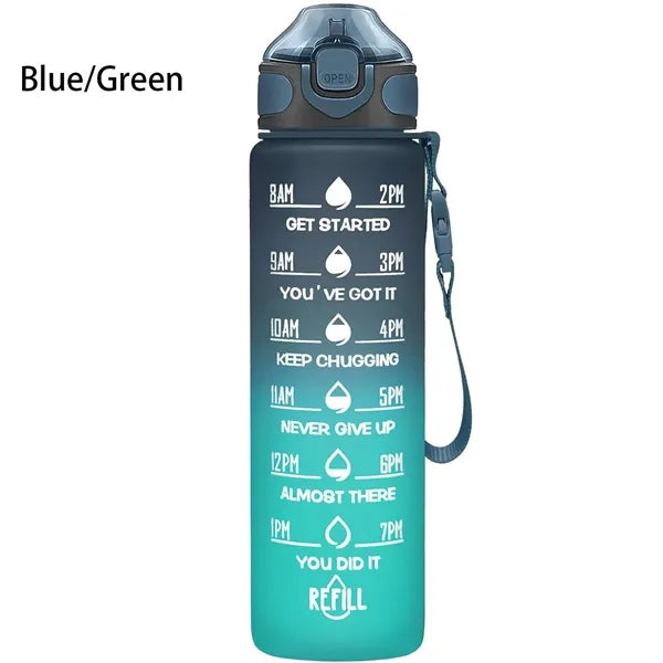 32oz BPA Free Wide Mouth Sports Water Bottle w/ Time Markers