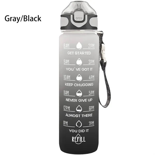 32oz BPA Free Wide Mouth Sports Water Bottle w/ Time Markers