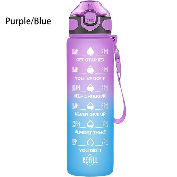 32oz BPA Free Wide Mouth Sports Water Bottle w/ Time Markers