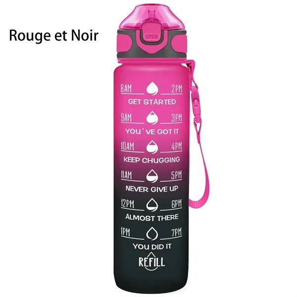 32oz BPA Free Wide Mouth Sports Water Bottle w/ Time Markers