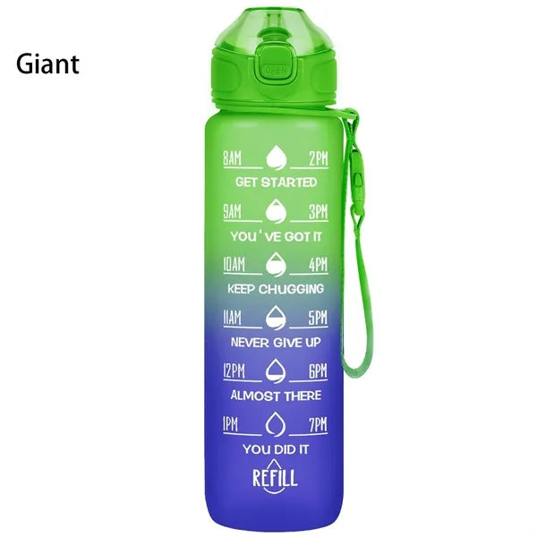32oz BPA Free Wide Mouth Sports Water Bottle w/ Time Markers
