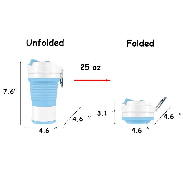 25oz Collapsible Food Grade Silicone Water Bottle