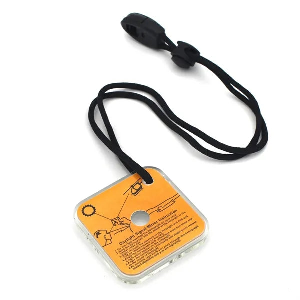 Outdoor Acrylic Survival Signal Mirror w/ Whistle