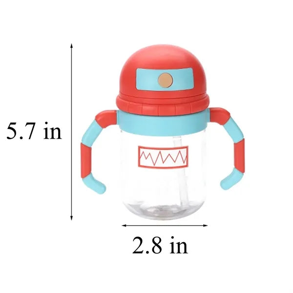 12 Oz Kids Spill Proof Straw Water Bottle w/ Handle