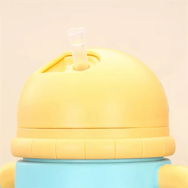 12 Oz Kids Spill Proof Straw Water Bottle w/ Handle