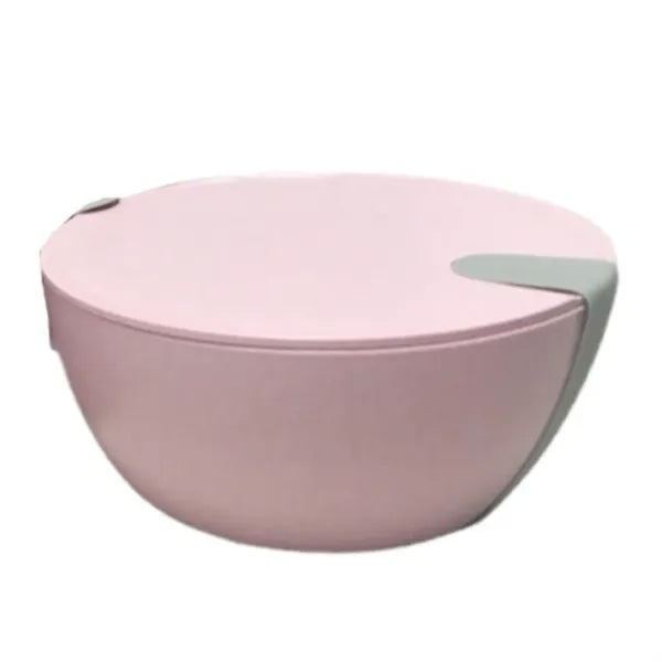 25oz Leakproof Lid Wheat Straw Round Salad Bowl