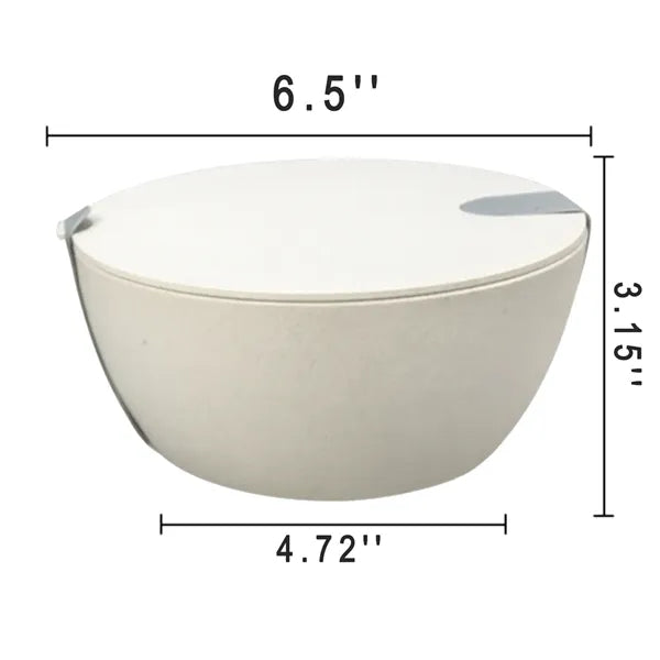 25oz Leakproof Lid Wheat Straw Round Salad Bowl