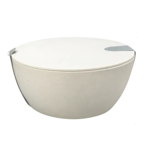 25oz Leakproof Lid Wheat Straw Round Salad Bowl