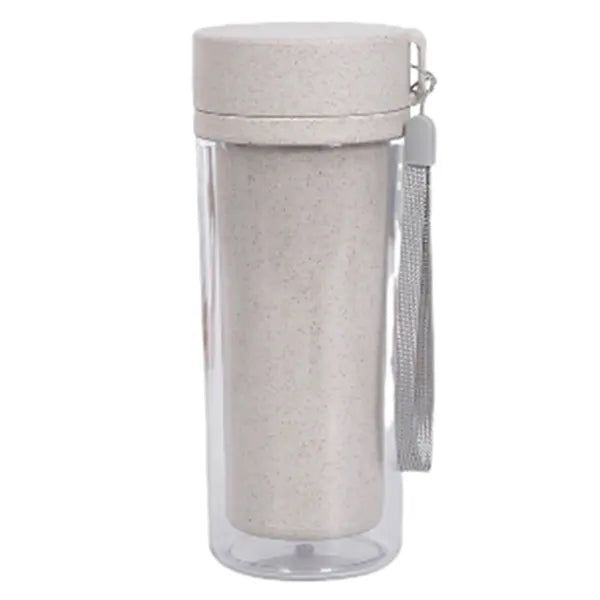 14oz Double Layer Wheat Straw Water Bottle
