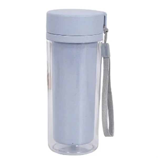 14oz Double Layer Wheat Straw Water Bottle