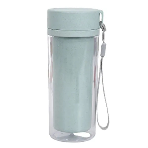 14oz Double Layer Wheat Straw Water Bottle