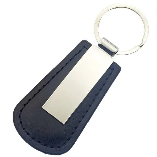 Classic Rectangular PU Leather Keychain