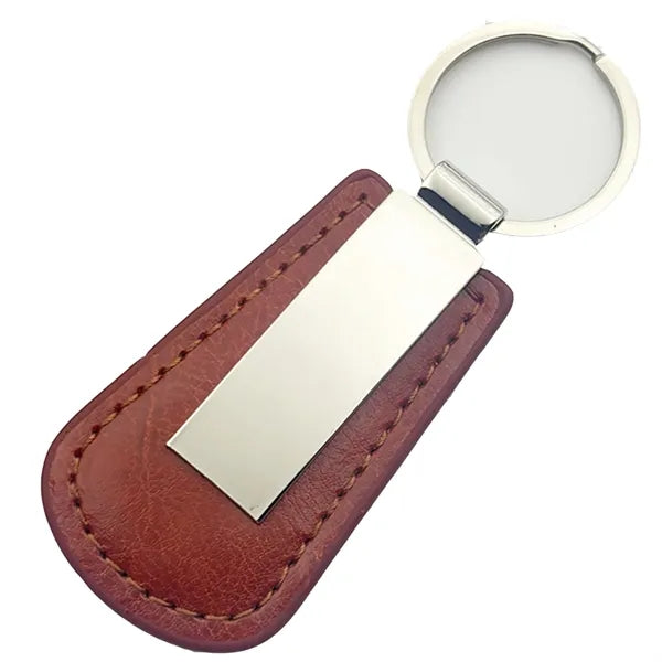 Classic Rectangular PU Leather Keychain