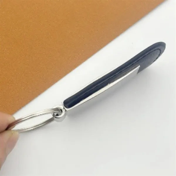 Classic Rectangular PU Leather Keychain