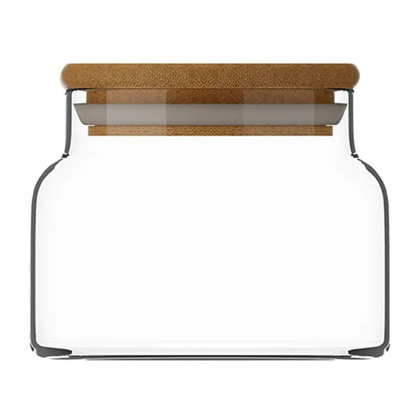8oz Bamboo Lid Clear Glass Storage Jar