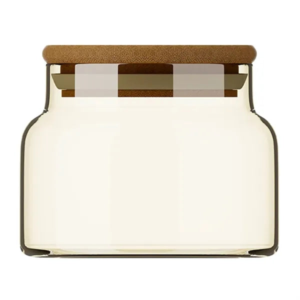 8oz Bamboo Lid Clear Glass Storage Jar