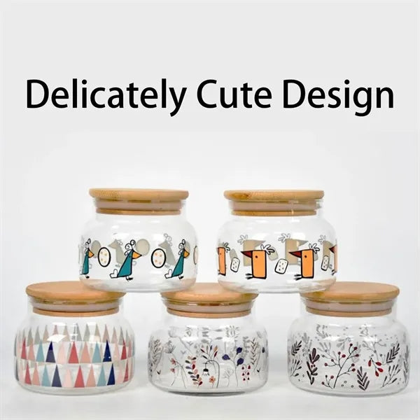 8oz Bamboo Lid Clear Glass Storage Jar