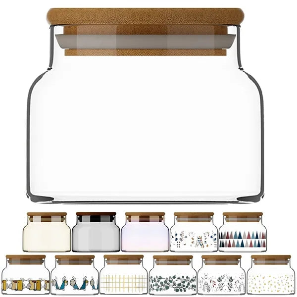 8oz Bamboo Lid Clear Glass Storage Jar
